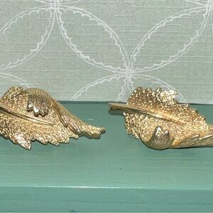 Gold Leaf Vintage Coro Earrings